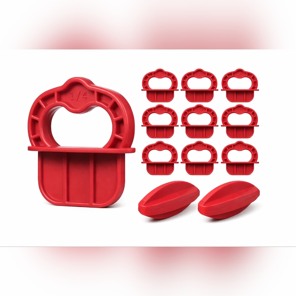 Deck Board Jig 12 Pcs Deck Spacer 1/4" Red Deck Jig Spacer Rings